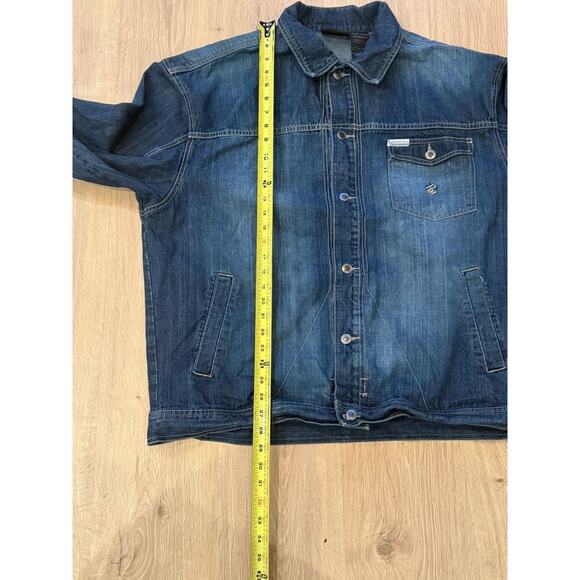Vintage Rocawear Denim Jacket Y2K Hip Hop Streetwear XL Blue Founded By Jay Z - Picture 6 of 8